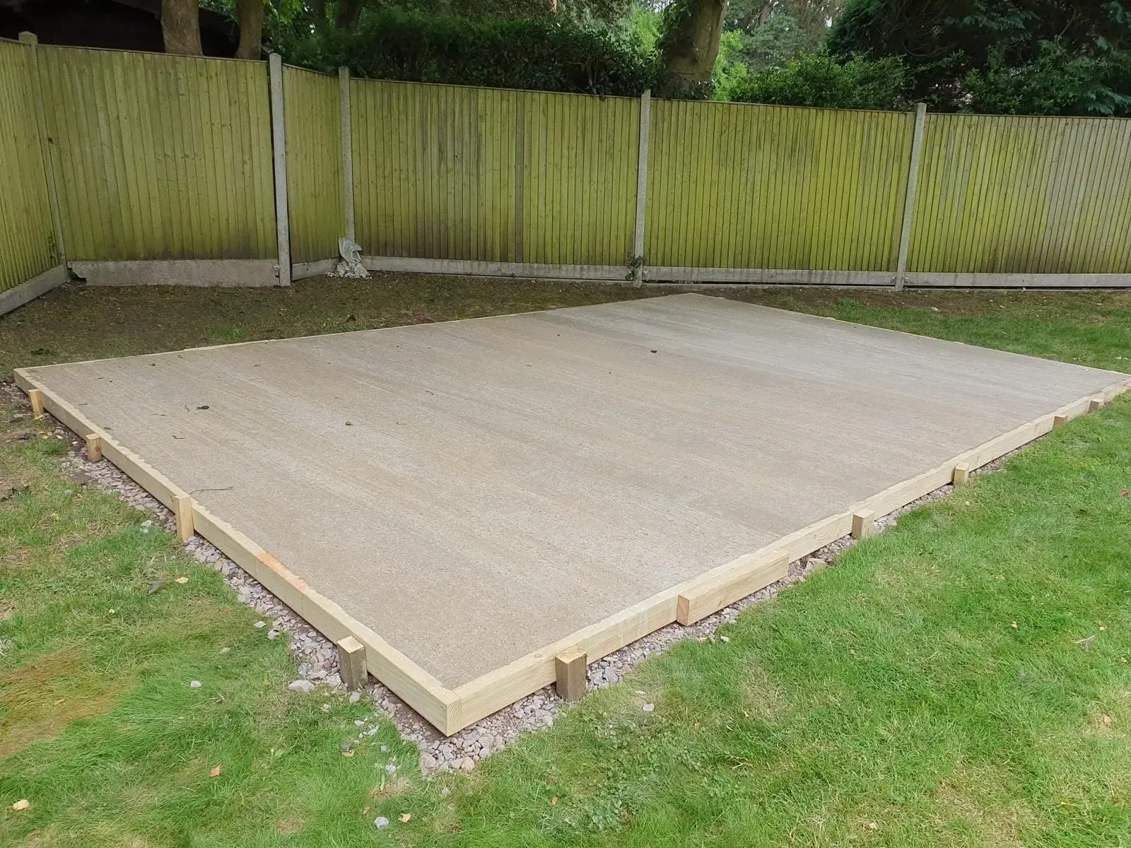 Garden room concrete foundation installed by JustBases