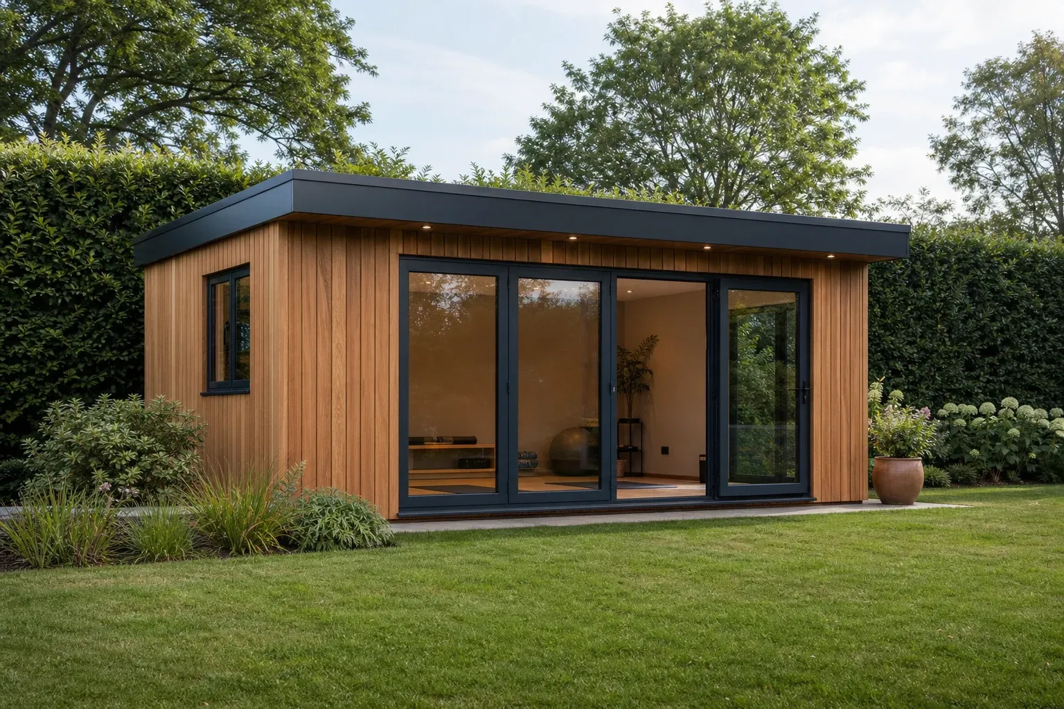 Illustrative example of a modern garden gym or studio